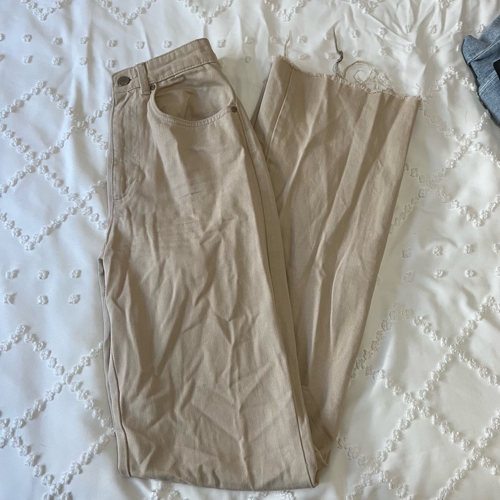 Tan ASOS straight leg jeans